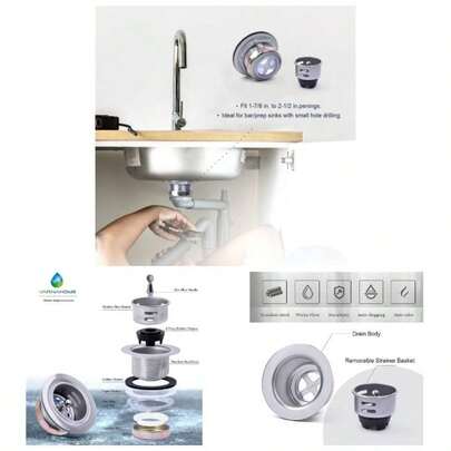 Junior Duo Bar/Pre Sink Stainless Steel Strainer Assembly/Basket Strainer