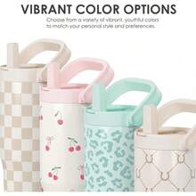 Pink Bow Stainless Steel Straw Lid Tumbler 30oz With Carry Handle For Women Girls, Insulated Travel Coffee Cup, Gift For Sports Outdoor Workout Christmas Birthday - Quả anh đào 2 - Xem 4