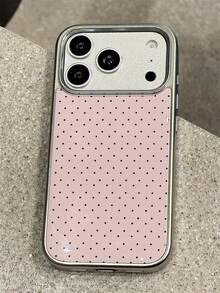 可爱粉色波点时尚手机壳，亮面软壳，兼容 17 Pro Max、17 Pro、16 Pro Max、15、14 Plus、13、12、11 Pro Max、17 Air，高品质镀银防摔后盖，女士春季生日礼物 - 粉色 - 查看 4