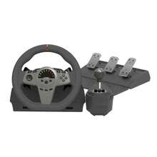 TOPWOLF 270 Degree PC Gaming Steering Wheel, Compatible With Xbox One/PS 4/PS 4 Slim/PS 4 Pro/PS3/Switch/PC, Equipped With Hall Sensor Pedals, Providing Realistic Driving Experience, Supports X-Input/D-Input Mode, A Racing Steering Wheel - Black - View 2
