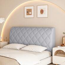 1件纯色菱形绗缝柔软羽绒被套，纯色加厚绗缝天鹅绒床头板套，牛奶色超细纤维全包裹式设计，弹性背部面料，简约优雅，触感柔软顺滑，经久耐用，带来全新睡眠体验，可机洗，享受如云朵般轻柔的床头板，全包裹式床头板套，加厚柔软填充物，升级床头板，适用于单人床和双人/大号床。