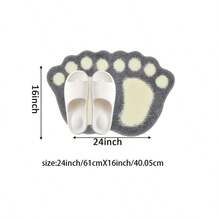 1 件浴室地毯垫吸水防滑垫用于浴室淋浴房柔软超细纤维浴室垫可机洗浴室垫大脚浴室垫浴室装饰地毯户外地毯门垫秋季装饰浴室配件返校入口装饰 - 灰色 - 查看 3