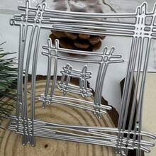 Cadre carré en croix Matrices de découpe en métal Pochoirs pour le scrapbooking DIY Modèle de découpe décoratif Moule artisanal