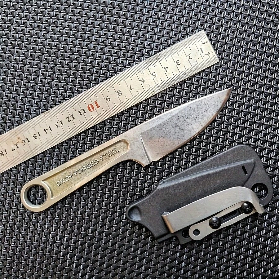 Heavy-Duty Survival Knife - Full Stainless Steel Blade, Non-Slip Handle - Camping, Hunting, Emergency Preparation - Portable Outdoor Knife With Sheath - Industrial-Grade Construction, Wilderness Gear, Tactical Style, Precision Cutting Tool - White - View 1