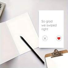 1pc Humorous Tinder-Inspired Valentine's Day Card Christmas Card Love Card - "So Glad We Swiped Right" Message - Ideal For Husband, Wife, Or Friend - High-Quality, Unusual Greeting Card For Anniversaries & Valentine's Celebrations - one-size - View 2