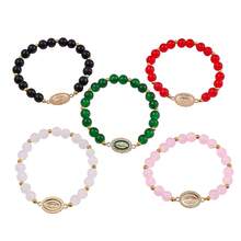 1pc Elegant Beaded Bracelet, Luxury Minimalist Delicate Elastic Cord Bracelet - Oil-drip Rhinestone Bracelet - View 4