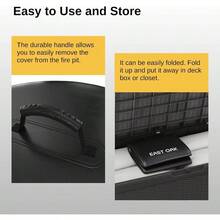 EAST OAK 17'' Fire Pit Cover For Outdoor Smokeless Firepit 500D Heavy Duty Fabric Waterproof Dustproof And AllWeather Resistant Black 16.85"Dia X 12.59"H