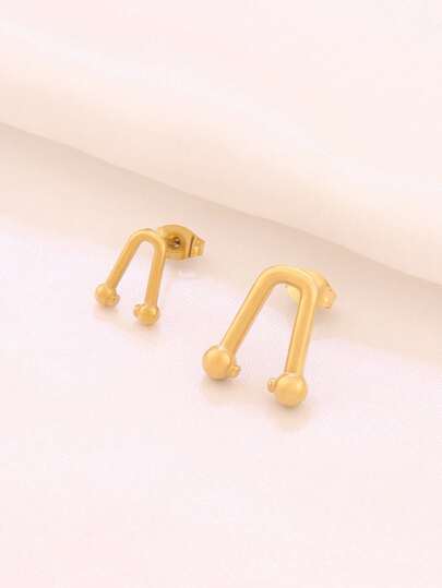 4 piezas de pendientes con forma de herradura de acero inoxidable, adecuados para hacer joyas y accesorios DIY