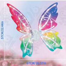 1件儿童发光蝴蝶翅膀，带闪光灯和音乐的仙女翅膀背包玩具，电池供电，适合3-10岁女孩，生日礼物，服装派对配饰 - 彩色 - 查看 13