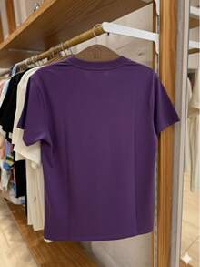 Women's T-Shirt "Coconut Iced" Vibrant Tropical Design 100% Cotton Streetwear Immediate Shipping - Purple - View 2