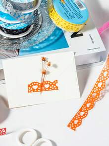 1 Cuộn Băng Ren Rỗng, Băng Trang Trí Quà Tặng Tinh Tế, Băng Ren Làm Bằng Chất Liệu Trong Suốt Chống Thấm Nước, Băng Không Khí Lễ Hội - Nhiều màu - Xem 8