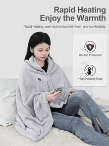 USB供电便携式电热毯 - 3档温度可调，节能ABS材质，可机洗可折叠，适用于家庭、办公室、宿舍 - 小巧轻便设计，过热保护，圣诞礼物，暖手宝，男士礼物，圣诞袜填充物，可充电暖手宝