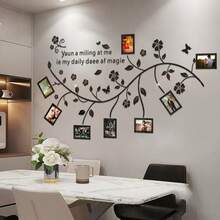 A Beautiful Set Of Hibiscus Flower Frame And Rattan Acrylic Mirror Decoration Stickers, Easy To Install According To The Template, Widely Used In Home Decoration With Multiple Colors To Choose From, Suitable For Decorating Walls Such As Living Rooms, Bedrooms, Bathrooms, Study Rooms, Farmhouses, Offices, Sofas, Background Walls, Shops, Etc! - Multicolor - View 3