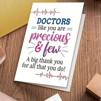 1pc Doctor Card - Thank You For All That You Do, Express Your Heartfelt Gratitude, 5" X 7" With Envelope, Unique Gift