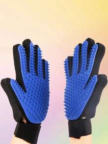 Random Pet Deshedding Glove, Cat Grooming Brush, Pet Massage Glove, Cat Bathing Grooming Glove, Gentle Fur Removal Brush, Suitable For Dogs And Cats, Massage Stimulates Circulation, Easy To Use And Clean - Multicolor - View 8