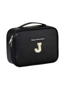 Large Capacity Travel Makeup Bag, Waterproof Leather Organizer Bag, Lettered (A-Z), Multi-Functional Cosmetic Organizer Bag, Zippered Toiletry Bag, Suitable For Makeup Brushes, Lipsticks, Foundation, Serums, Essential Oils, Eyeshadow Palettes, Etc. Ideal For Autumn And Bedroom Decoration. - Multicolor - View 27