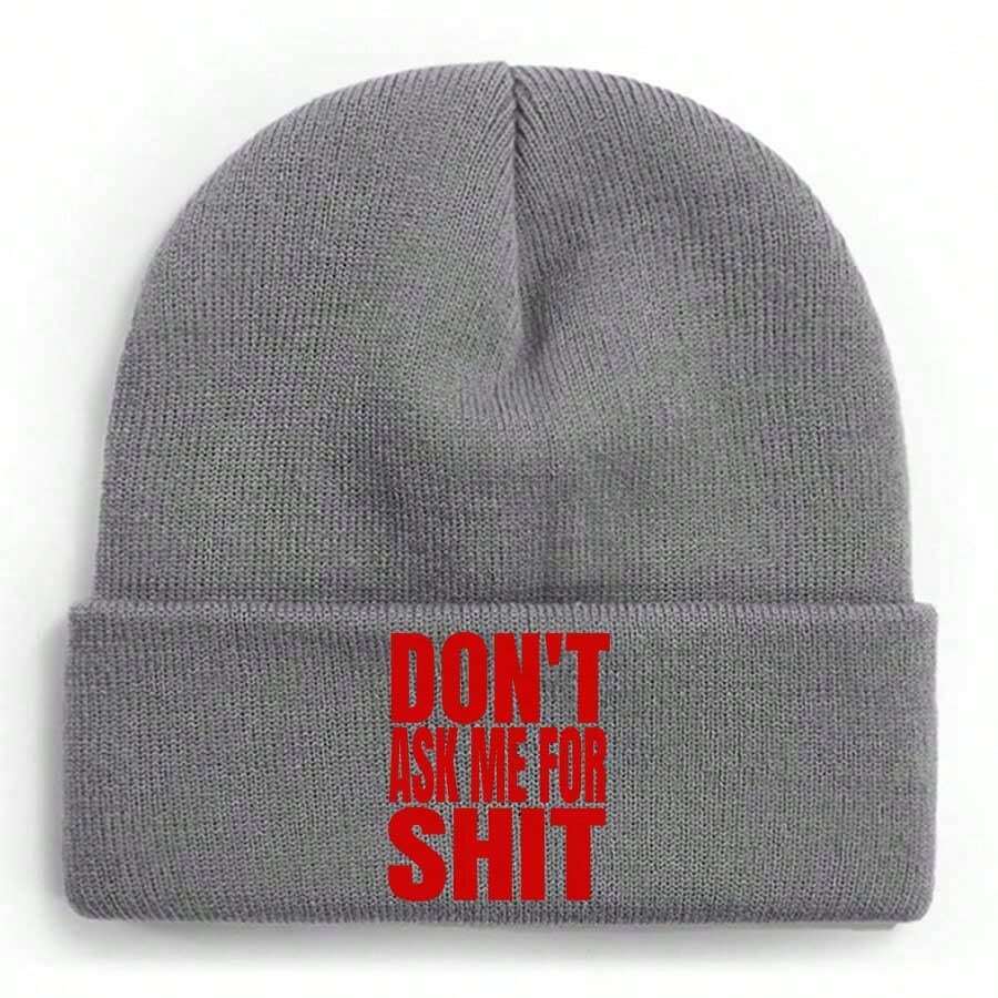 Don't Ask Me For Anything Winter Beanie For Men Women Soft Warm Knit Hat Ski Stocking Cuffed Cap - Grey - View 1
