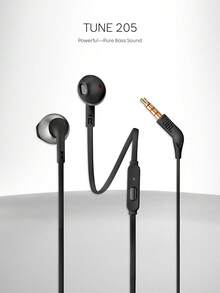 JBL Tune 310C 有线入耳式 C 型耳机，带数模转换器的高分辨率音频，带麦克风的 3 键 EQ 预设遥控器，防缠绕扁平电缆，兼容 USB-C 设备 - 黑色 - 查看 1