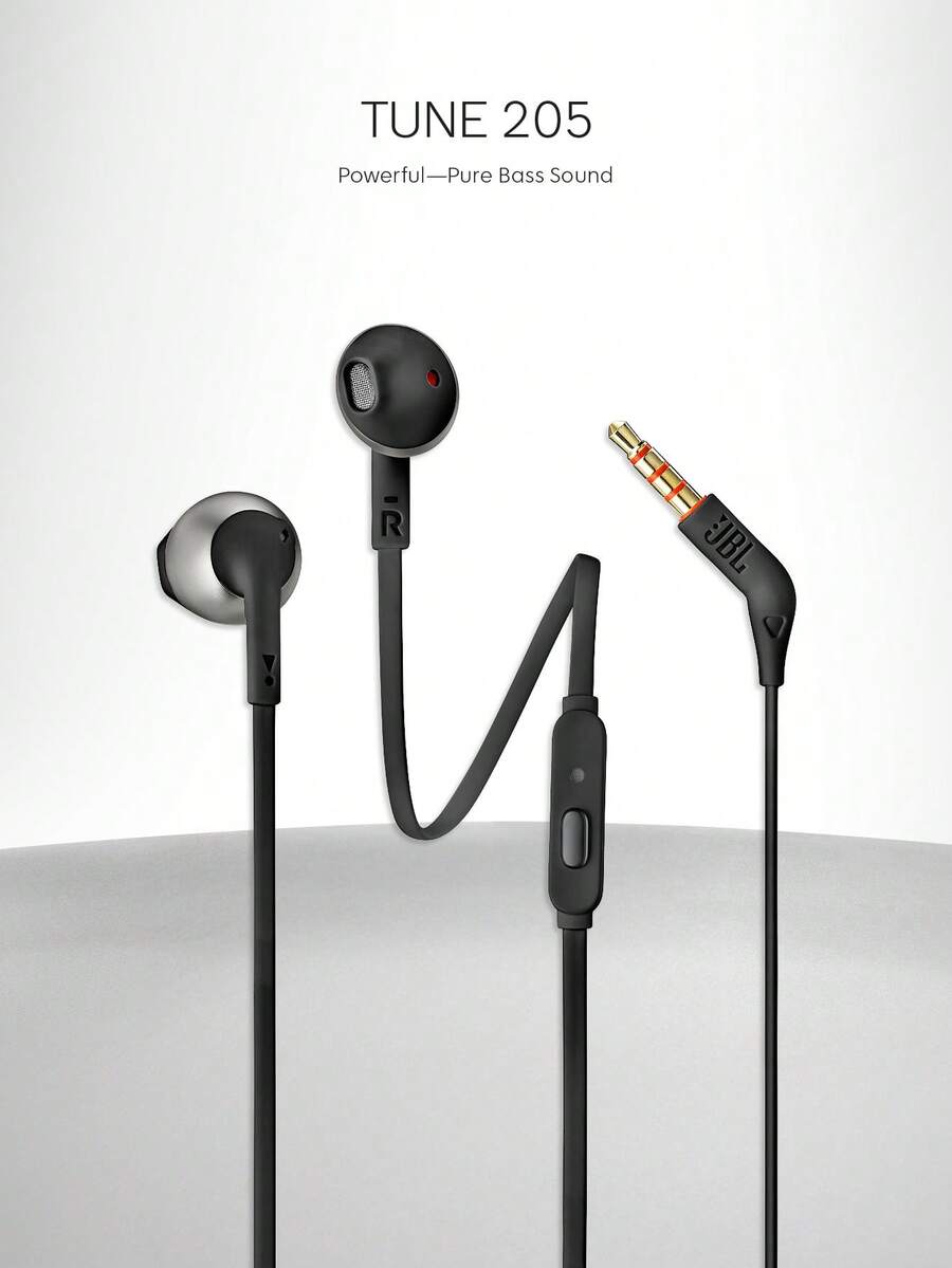JBL Tune 310C 有线入耳式 C 型耳机,带数模转换器的高分辨率音频,带麦克风的 3 键 EQ 预设遥控器,防缠绕扁平电缆,兼容 USB-C 设备 - 黑色 - 查看 1