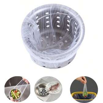 100/200/500-pack tygsilar för köksavfall - Engångspåsar för matavfall, enkel avloppsrensning, filternät för köksavfall, sopuppsamlare för hemmabruk och restaurang, avloppsstopp för att förhindra nät för diskho, viktiga köksrengöringsmedel köksartiklar kökstillbehör köksverktyg