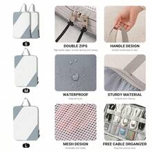 10 Set Compression Packing Cubes For Travel Expandable Packing Organizers Travel Essentials For Suitcase Water-Resist... - 10pack-grey - View 5