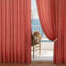 White Privacy Sheer Curtains 84 Inch, Light Filtering 2 Panels Set - Terracotta Orange - View 5