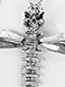 1件男士银色朋克哥特骷髅十字架吊坠腰链，多层金属腰带配饰，男女通用百搭 - 銀色 - 查看 5