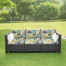 1件装高弹数码印花可拆卸沙发坐垫套，面料柔软舒适，可重复使用数码印花牛奶丝弹力沙发套，四季皆宜