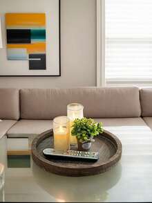 1 Peça Base de Suporte de Vela de Madeira Simples, Bandeja de Vela de Aromaterapia, Bandeja de Madeira Criativa, Prato de Madeira Vintage, Base de Suporte de Vela Redonda, Bandeja de Armazenamento de Mesa de Fazenda, Bandeja de Banheiro, Bandeja de Servir, Adequada para Decoração de Feriados, Aniversários, Festas, Sessão de Fotos, Prato Redondo de Madeira - Castanho - Visão 6