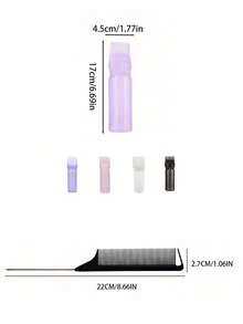 1个带梳子头的染发瓶，染发剂瓶，带梳子，喷雾瓶，洗发水瓶，染发剂瓶，美发沙龙造型套装，洗发水瓶，深层清洁发根染发工具，沙龙工具，带梳子头的染发剂瓶，护发油瓶，带刻度的染发剂涂抹刷 - 彩色 - 查看 9