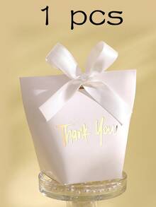 10 High-End Paper Gift Boxes, Elegant Golden Thank You Text, And Exquisite Ribbons, Perfect For Daily Gifts, Wedding Small Gift Packaging, Party Gift Boxes, Holiday Gifts, Etc.,