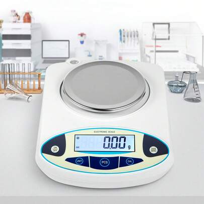 Balanza analítica de laboratorio , precisión de 3000 g x 0,01 g, balanza de laboratorio de alta precisión, conversión de 13 unidades, balanza de laboratorio científica digital para laboratorio, joyería, industria, negocios (3000 g, 0,01 g)