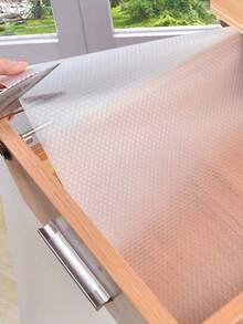 1 rulle halkfri vattentät lådmatta - Multifunktionell EVA-hylla och lådunderlägg för kök, badrum, skrivbord, kylskåp - Tvättbar, olje- och fläckbeständig, ingen kantvärme, lätt att klippa för att passa, köksorganisatör, elegant design, slät yta