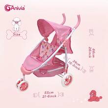 Anivia Brand Doll Stroller, Pretend Play Toy, 1 Set Foldable Doll Stroller Toy Suitable For Children 3+ Years Old, Fits 11-18 Inch Dolls, Can Be Used As Holiday, Christmas, And Birthday Gift. Doll Stroller With Quiet Wheels - Pink - View 7