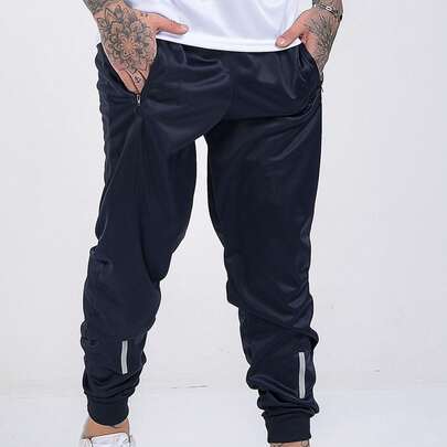 Calça Masculina Jogger Malha Maleável e Resistente Tendencia Academia e Moda Casual  Todos    Solto    Bolso  Zíper    Natal