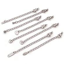 5pcs 304 Stainless Steel Extension Chain Sets End Chains Extension Tails With Clasps Lobster Clasps For Necklace Bracelet Anklet DIY Jewelry Making - Multicolor - View 5