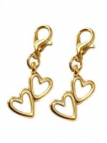 1 pieza Llavero con doble corazón dorado, colgante con forma de corazón, llavero con clip de resorte de corazón de aleación, colgante de corazón hueco, colgante decorativo con forma de corazón, llavero de coche, accesorio para teléfono, accesorio para bolso, lindo accesorio diario para bolso, llavero para parejas, recuerdo de fiesta, regalo de fiesta, accesorio para bolso, regalo multiestacional, regalo práctico para amante, amigo, familia, maestro, regalo de regreso a clases, regalo navideño - Multicolor - Ver 10