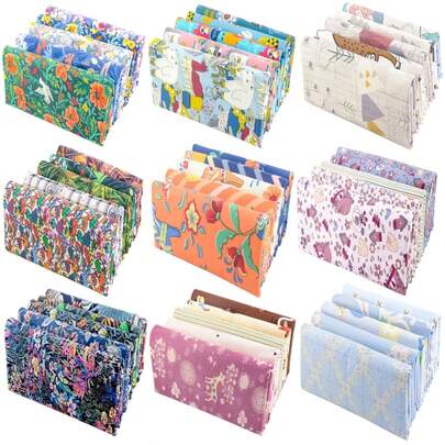 Teramila 5 PCS/Pack Cotton Fabirc Flower Printed Cloth For Hair Bows Sewing Quilt Doll Costume, Scrapbook Decoration Accessories