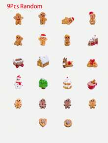 4件套圣诞姜饼人吊坠，树脂糖果装饰套装，DIY圣诞树装饰，圣诞吊坠，圣诞礼物，圣诞派对，家居装饰，精美礼盒 - 彩色 - 查看 13
