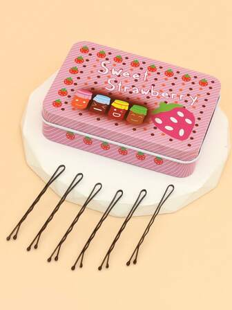 100个/盒 女士基础款波浪齿发夹，经典黑色发卡，适合日常使用，发爪，发夹