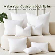 2 Pack Natural Feather Down Throw Pillow Inserts, Couch Cushion, Sham Stuffer,  Square Polyester White Decorative Pillows For Couch Bed Sofa Patio Furniture-14*22in/20*20in/22*22in/24*24in - 白色 - 查看 3