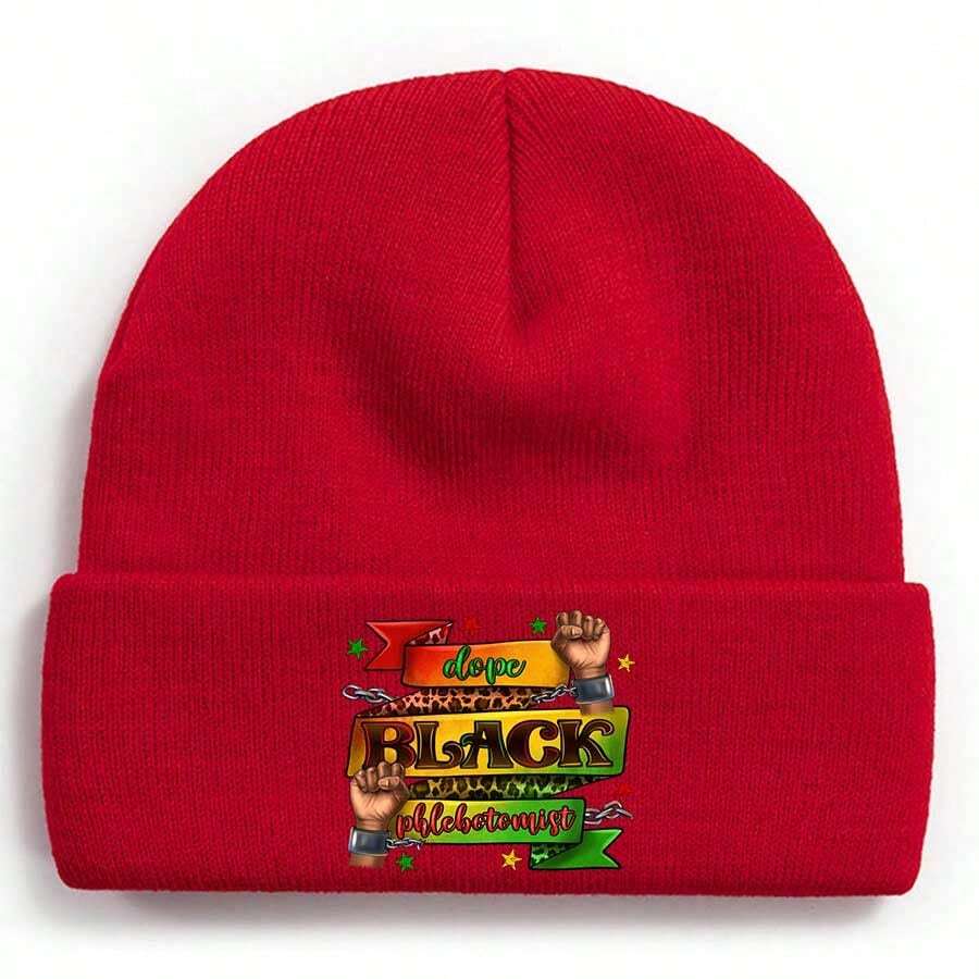 Dope Black Phlebotomist Winter Beanie For Men Women Soft Warm Knit Hat Ski Stocking Cuffed Cap - Đỏ - Xem 1