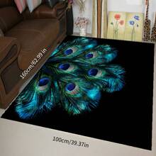 1 pièce Tapis de bain antidérapant à motif de plume de paon, tapis de cuisine antidérapant, convient pour la salle de bain, la cuisine extérieure, la décoration printanière de la maison