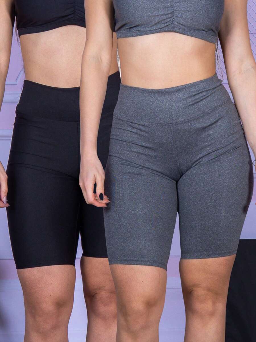 Women Sports Shorts - 灰色 - 查看 1