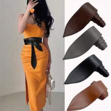 1 chiếc thắt lưng nữ, thắt lưng thắt nơ thanh lịch, thích hợp cho váy, áo len, áo khoác, áo khoác ngoài - A - Xem 3