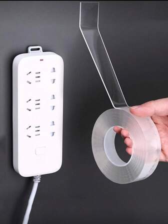 1 bit transparent nanobubblig dubbelhäftande tejp, stark självhäftande krok dubbelhäftande tejp, klistermärken, väggdekaler, vinyldekaler för heminredning, vårdekorationer för att ge ditt hem ett fräscht utseende, Rama dekorativa klistermärken