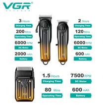 VGR Hair Trimmer Electric Professional Trimmer Set Adjustable Digital Display Clippers Professional Grooming Rechargeable Clippers Set V-644 - Multicolor - View 7