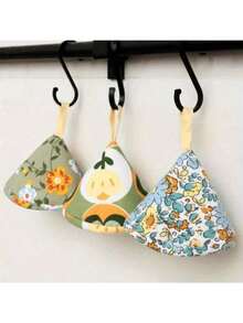 1件装印花家用三角锅帽铁锅防烫隔热帽套悬挂式厨房砂锅铁锅手柄手套 - 彩色 - 查看 2