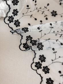 1pc Solid Color Double Ruffle Lace Trim, Fashionable Minimalist Fresh Home Decor Curtain Rod Valance, Suitable For All Seasons - Multicolor - View 9