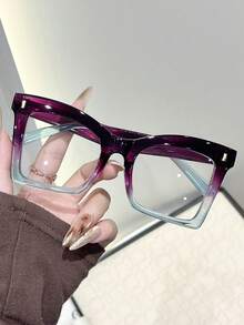 1pc Plastic Full Frame New Stylish Classic Elegant Business Casual Popular Design Women Photochromic Reading Eyeglasses 4 Diopter Options,+1.0 To +2.5Magnification,As Reading Office Holiday Gift Watch TV Play Games Daily Life Suitable For All Face Shapes